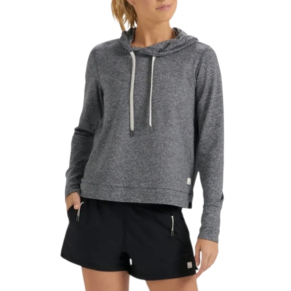 VUORI Halo Essential Hoodie Women's Small Long Sleeve Top Heathered Gray - Picture 1 of 11